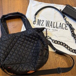 MZ Wallace Black Quilted Shoulder Bag & wallet